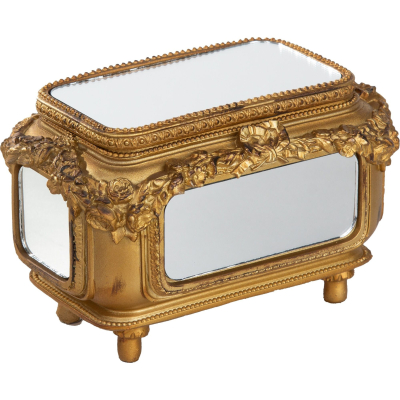 Изображение товара Золотая шкатулка Glasar с зеркальными панелями 17х11х11 см