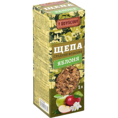 Изображение товара Щепа для копчения BOYSCOUT яблоня 1 л натуральное ароматное копчение