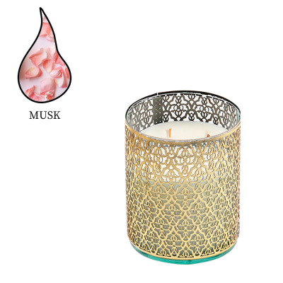 Изображение товара Аромасвеча Nour Bougie Arabesque Musc золото, 1 шт, ручная работа, 245 часов горения