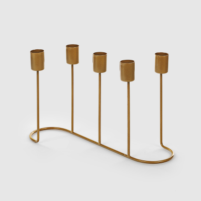 Изображение товара Подсвечник Mercury Deco на 5 свечей золотистый 27х8х17 см из черного металла