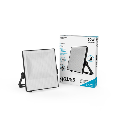 Изображение товара Светодиодный прожектор Gauss evo 50W IP65 архитектурный наружный черный