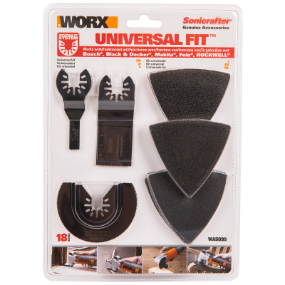 Изображение товара Набор насадок для реноватора Worx 18 шт - универсальные инструменты Изображение товара Набор насадок для реноватора Worx 18 шт - универсальные инструменты