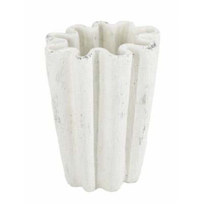 Изображение товара Ваза Glasar 23х18х30 см из цемента и песка белая для интерьера Изображение товара Ваза Glasar 23х18х30 см из цемента и песка белая для интерьера