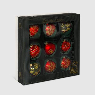 Изображение товара Набор шаров Krebs int KGL21340 Красный 10 см 9 шт