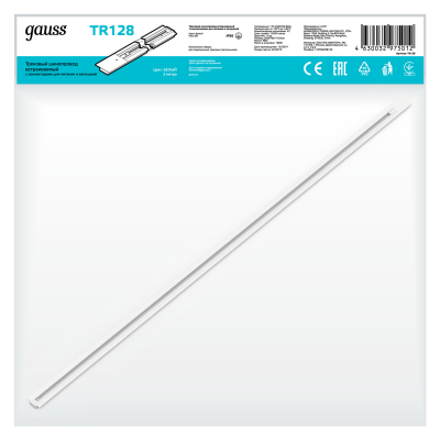 Изображение товара Шинопровод Gauss встраиваемый 2м белый (с адаптером питания и заглушкой)