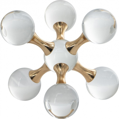 Изображение товара Декор Glasar Молекулы 17х17х17 см современный объемный дизайн из стекла и металла