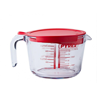 Изображение товара Кувшин мерный Pyrex Classic с крышкой 1л стекло Изображение товара Кувшин мерный Pyrex Classic с крышкой 1л стекло