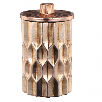 Изображение товара Керамическая банка Glasar золотистого цвета 11x11x18 см с крышкой