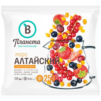 Изображение товара Ягода Планета Витаминов смесь морс алтайский 250 г