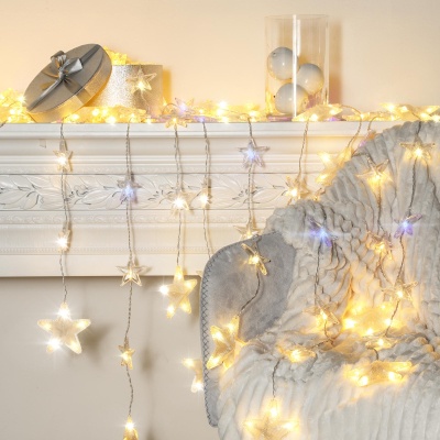 Изображение товара Электрогирлянда Reason Звезды 360 LED теплый белый + синий (вспышка)