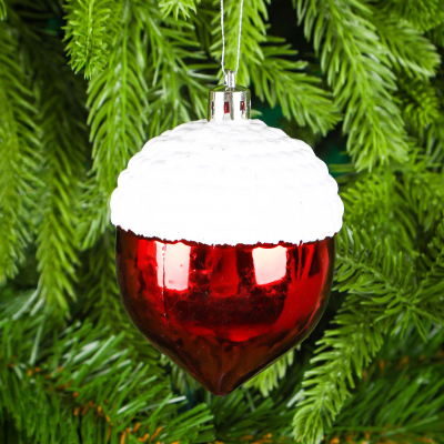 Изображение товара Украшение елочное желудь Ad trend 7x9 см красный золотистый