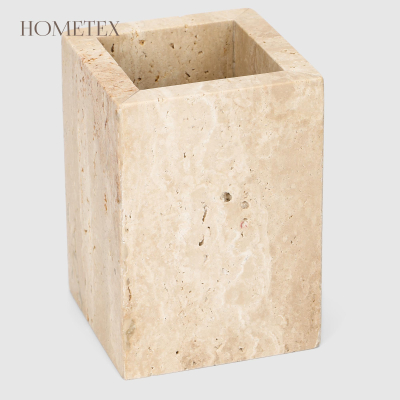 Изображение товара Стакан для зубных щёток Hometex пористый 7x7x10 см бежевый