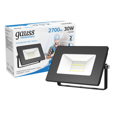 Изображение товара Светодиодный прожектор Gauss LED 30W IP65 для наружного освещения Изображение товара Светодиодный прожектор Gauss LED 30W IP65 для наружного освещения