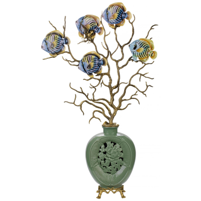 Изображение товара Ваза Glasar рыбки на коралле 63х18х90 см