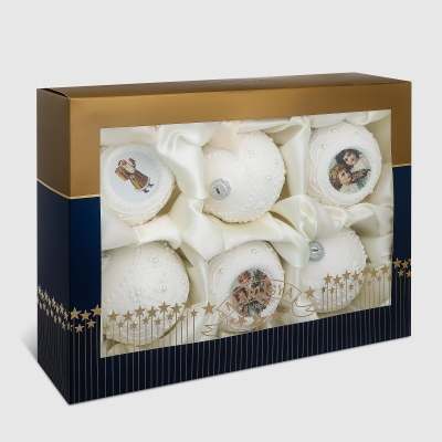 Изображение товара Набор ёлочных шаров Marusya ретро-завиточки 6 шт для украшения елки