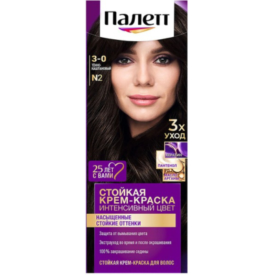 Изображение товара Краска для волос Palette Интенсивный цвет N2 Темно-каштановый 110 мл