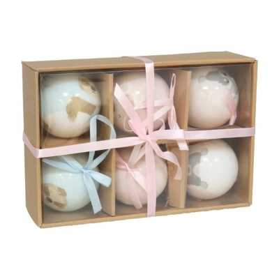 Изображение товара Набор елочных шаров Gerimport Ny 6шт розовый и голубой пластик