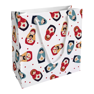 Изображение товара Подарочный пакет Be Smart Folk матрёшки 20х20 см