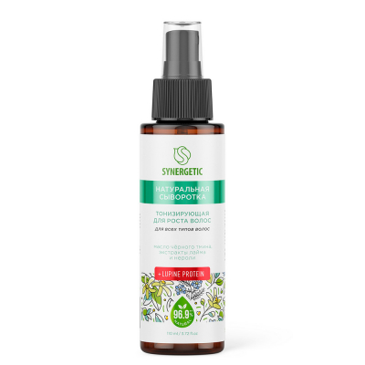 Изображение товара Натуральная сыворотка для волос Synergetic для роста и укрепления кожи головы