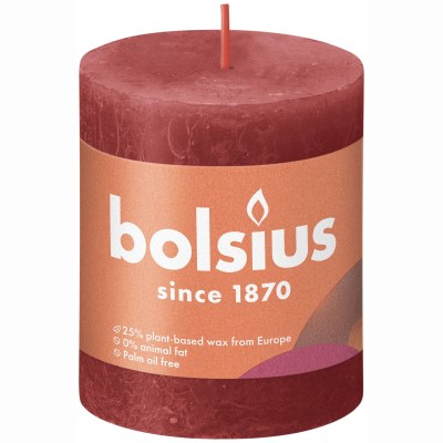 Изображение товара Свеча Bolsius Rustic Shine нежно-красная 8х6,8 см декоративная