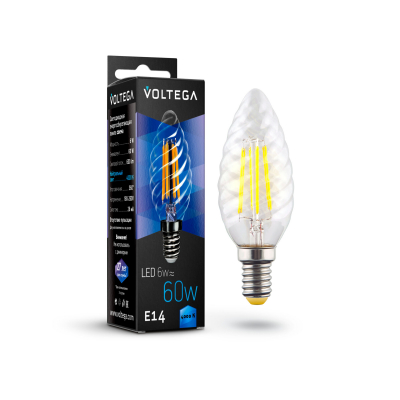 Изображение товара Лампочка Voltega Candle corn Е14 6W 4000К - плафон светодиодный Изображение товара Лампочка Voltega Candle corn Е14 6W 4000К - плафон светодиодный