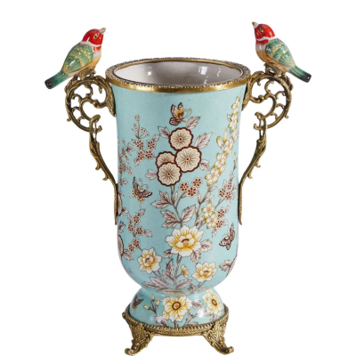 Изображение товара Ваза Glasar Ваза Glasar 23x15x29 см, фарфор/бронза, декоративная