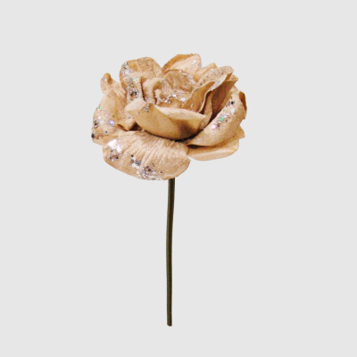 Изображение товара Роза новогодняя Конэко-О бежевая 27 см - искусственный цветок