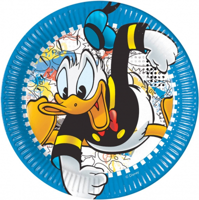 Изображение товара Тарелка бумажная Procos disney donald mania 23 см. 8 штук Изображение товара Тарелка бумажная Procos disney donald mania 23 см. 8 штук