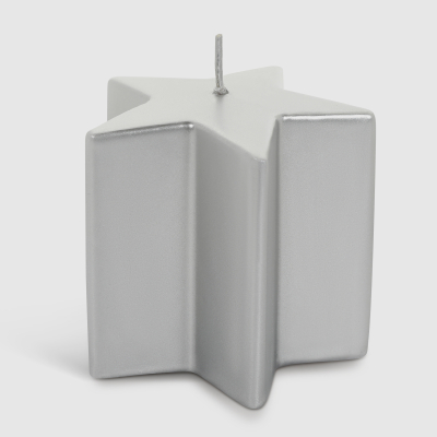 Изображение товара Свеча Mercury deco metallic star серебро 9, 5х8, 5 см - восковая декоративная свеча