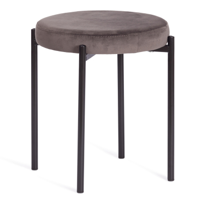 Изображение товара Табурет ТС Revo темно-серый с черными ножками 44х44х47 см