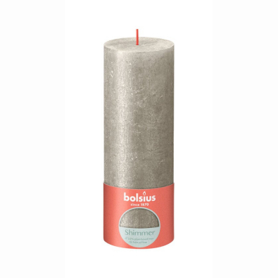Изображение товара Свеча Bolsius Rustic Metallic Shimmer 19х6,8 см серебряная декоративная свеча Изображение товара Свеча Bolsius Rustic Metallic Shimmer 19х6,8 см серебряная декоративная свеча