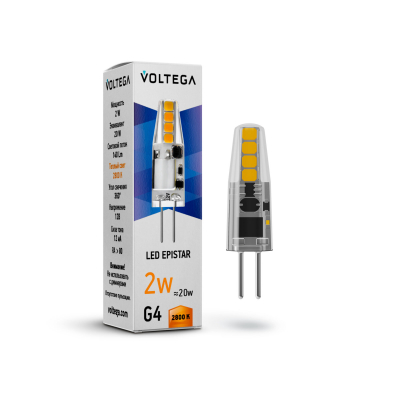 Изображение товара Лампа светодиодная G4 12V 2W 2800К Voltega Capsule