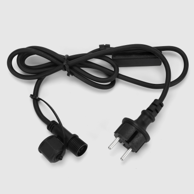 Изображение товара Кабель Shanghai universe для электрогирлянды евро вилка, чёрный