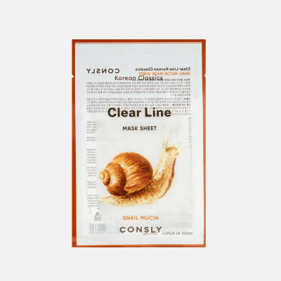 Изображение товара Маска тканевая для лица Consly Clear line с муцином улитки 25 мл Изображение товара Маска тканевая для лица Consly Clear line с муцином улитки 25 мл