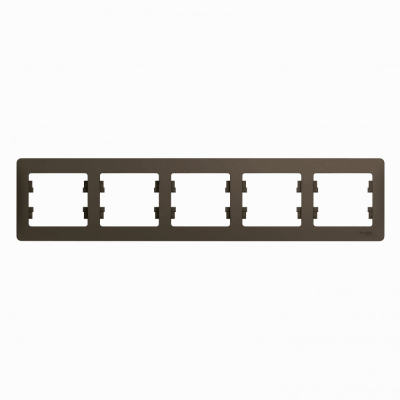 Изображение товара Рамка Шнайдер Глосса  5-постовая , горизонтальная, шоколад (GSL000805)