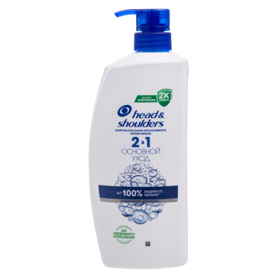 Изображение товара Шампунь и бальзам-ополаскиватель Head & Shoulders 2 в 1 Основной уход 900 мл Изображение товара Шампунь и бальзам-ополаскиватель Head & Shoulders 2 в 1 Основной уход 900 мл