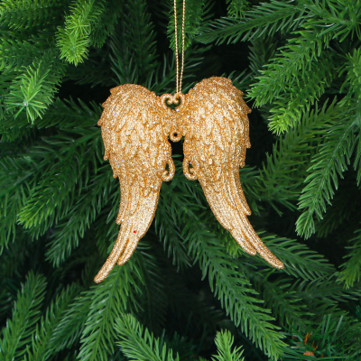 Изображение товара Игрушка ёлочная Christmas Wonderlan 5 см золотистые крылья
