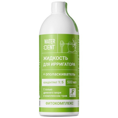 Изображение товара Жидкость для ирригатора Waterdent Фитокомплекс без фтора 500 мл