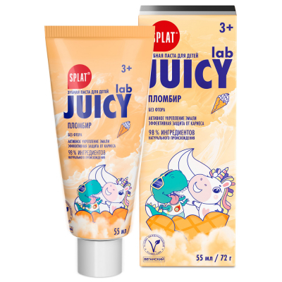 Изображение товара Детская зубная паста Juicy Lab без фтора 55 мл с натуральными компонентами безопасность для детей