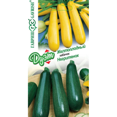 Изображение товара Семена Гавриш Кабачок Желтоплодный 1,0 г+Негритенок 1,0 г серия Дуэт Н20