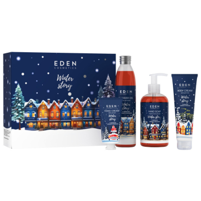 Изображение товара Подарочный набор Eden winter story blue №4 с клюквой и апельсином для ухода за кожей Изображение товара Подарочный набор Eden winter story blue №4 с клюквой и апельсином для ухода за кожей