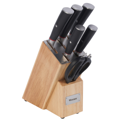 Изображение товара Набор ножей Werner Como 6 предметов с деревянной подставкой для кухни