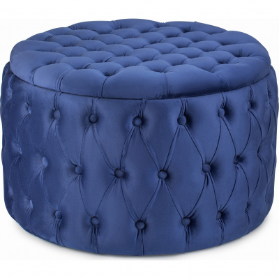 Изображение товара Пуф с крышкой Glasar 49-291B, вместительный, синий, 70х70х44 см