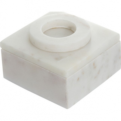 Изображение товара Шкатулка Glasar из белого мрамора нолик 10х10х5см