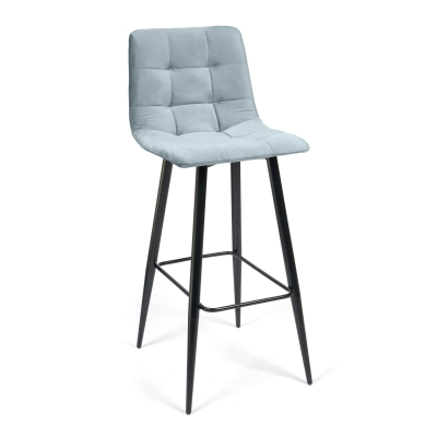 Изображение товара Стул барный ТС 50х44х104 см серый металлический велюр прочный комфорт Изображение товара Стул барный ТС 50х44х104 см серый металлический велюр прочный комфорт