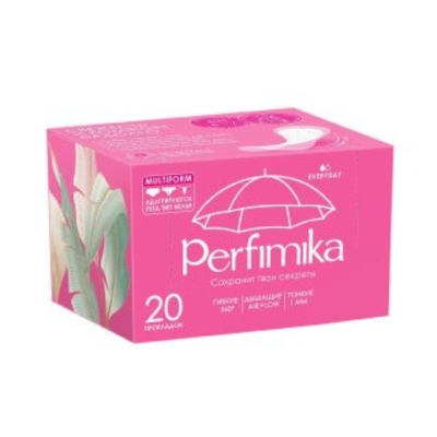Изображение товара Женские ежедневные прокладки Perfimika 20 шт анатомическая форма степенью защиты 1 капля Изображение товара Женские ежедневные прокладки Perfimika 20 шт анатомическая форма степенью защиты 1 капля