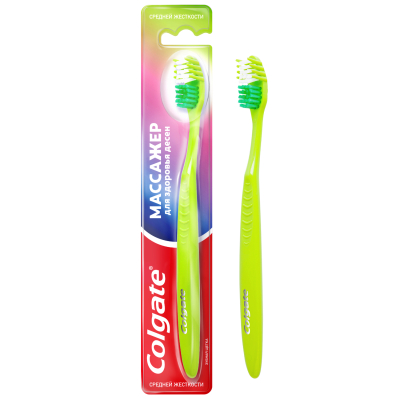 Изображение товара Зубная щетка Colgate Массажер средней жесткости для эффективной гигиены Изображение товара Зубная щетка Colgate Массажер средней жесткости для эффективной гигиены