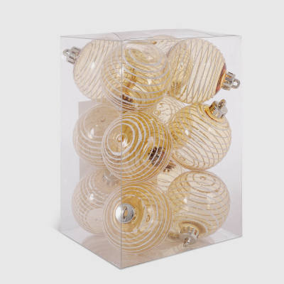 Изображение товара Набор елочных игрушек Unique Treasures 60RS8NS-3077CH 12 шт золото