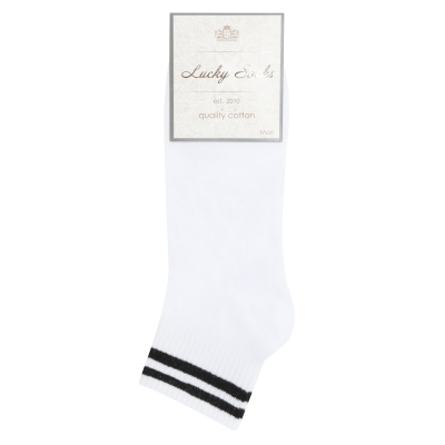 Изображение товара Мужские носки Lucky Socks НМГ-0131 бело-черные компактные и комфортные всесезонные Изображение товара Мужские носки Lucky Socks НМГ-0131 бело-черные компактные и комфортные всесезонные