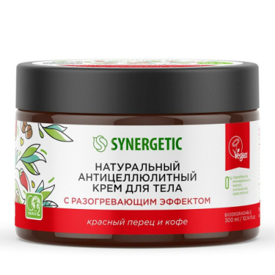 Изображение товара Разогревающий антицеллюлитный крем для тела Synergetic 300 мл